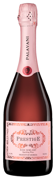 Вино игристое Палавани Престиж Розовое Полусухое 2021 розовое полусухое 11% 0,75 л фото