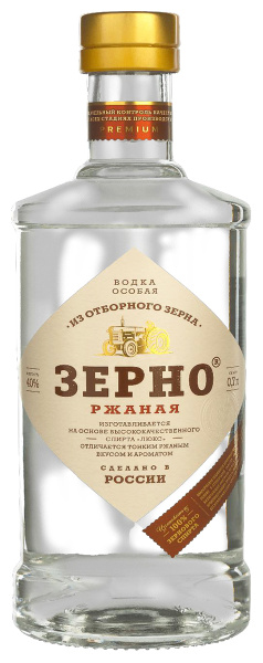 Водка Зерно Ржаная 40% 0,7 л фото