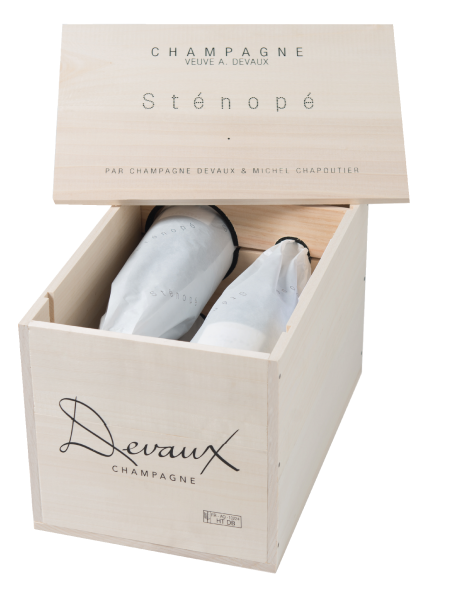 Шампанское Стенопе Шампань в п/у 2011 белое экстра брют 12% 0,75 л фото