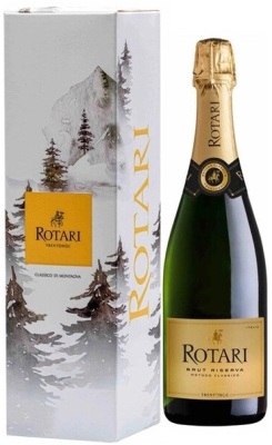 Вино игристое Белое Брют Rotari Riserva Brut Trento in gift box 2021 0,75 л фото