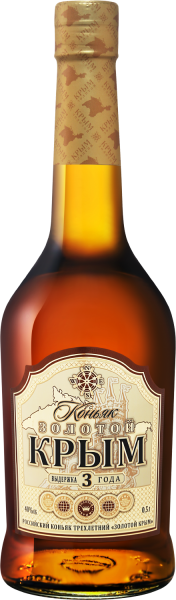 Бренди Золотой Крым 3 года 40% 0,5 л фото
