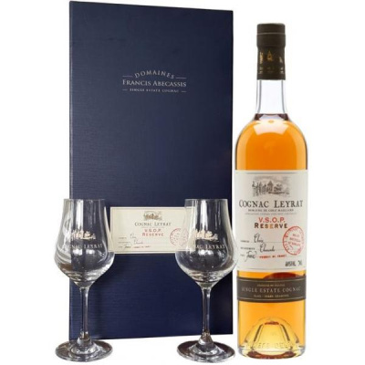 Коньяк Лейра ВСОП Резерв Фэн Буа 40% 0,7 л с 2 бокалами в п/у фото