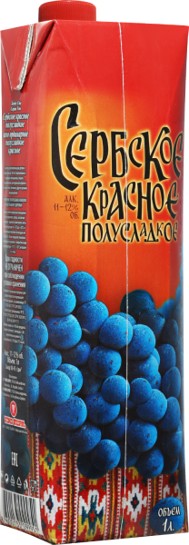 Вино Вино Зупа Сербское Красное красное полусладкое 12% 1 л фото