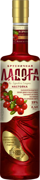 Настойка Ладога Брусничная 19% 0,5 л фото
