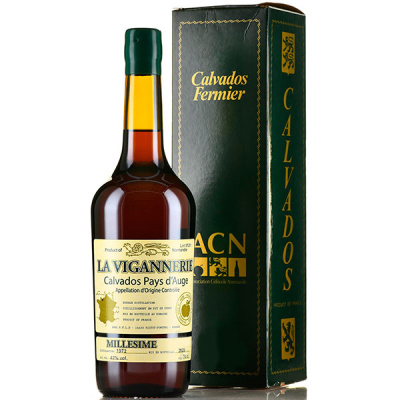 Кальвадос Ля Виганери Миллезим Пэи д'Ож 1972 40% 0,7 л в п/у фото