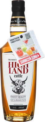 Виски Хайленд Кэттл Блендед с картхолдером и стикером 40% 0,5 л фото