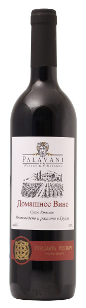 Вино Палавани Грузинское Домашнее Красное 2022 красное сухое 12% 0,75 л фото