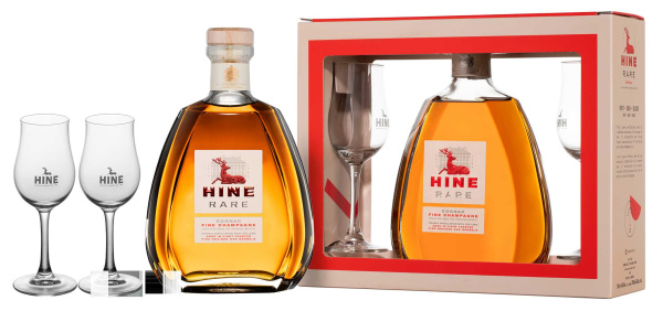 Коньяк Хайн Рар ВСОП Фин Шампань с 2 бокалами в п/у 2019 40% 0,7 л фото
