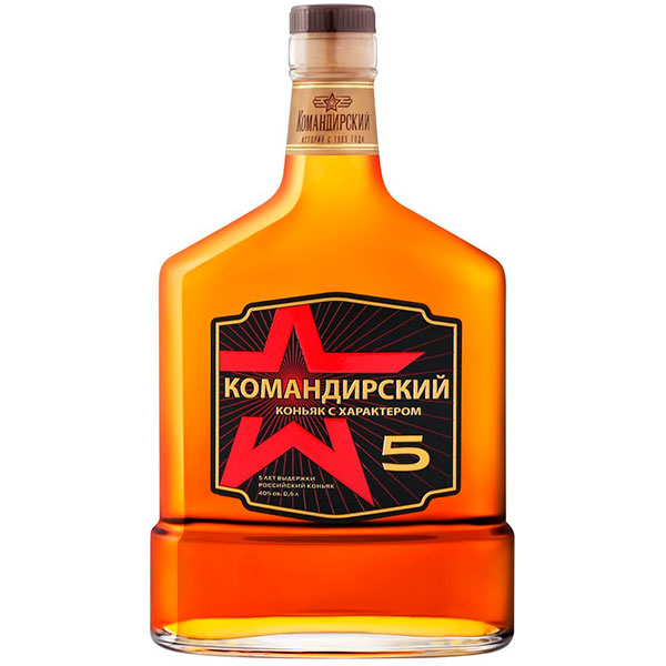 Коньяк Командирский 5 лет 40% 0,5 л фото