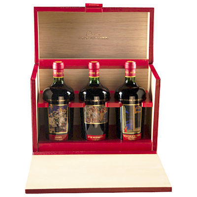 Вино Шато Ла Грас Дьё де Приёр Арт Рюс Сент-Эмильон Гран Крю в кожаном кейсе (Набор из 3 бут) 2014 красное сухое 14,5% 2,25 л фото